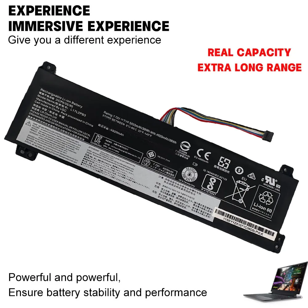 L17L2PB3 L17C2PB3 L17M2PB3 7.72V 39Wh 5055mAh Battery for Lenovo V130-15IGM/15IKB V330-15IKB/15ISK/14IKB/14ISK V530-14IKB