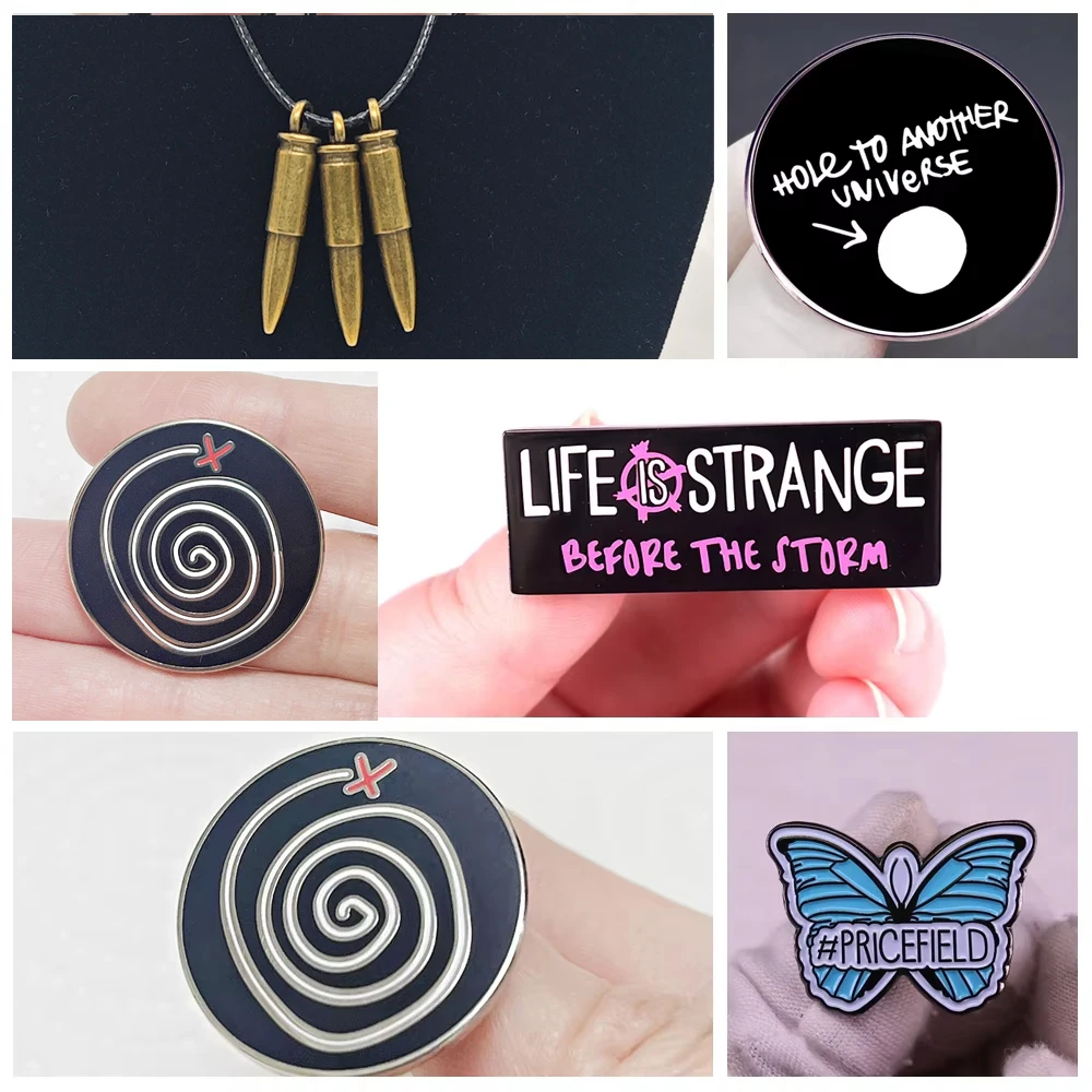 Juego de collares con alfileres Life Is of Strange, broche esmaltado, mochila, bolso, insignias de solapa, accesorios de joyería al por mayor