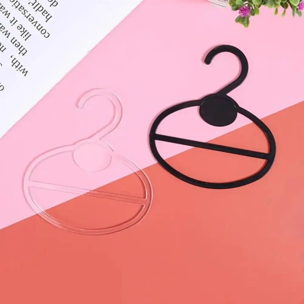 Lot de 10 cintres ovales transparents pour foulards, châles et cravates, présentoirs de vêtements en forme de cercle, cintres en plastique peu encombrants pour manteaux