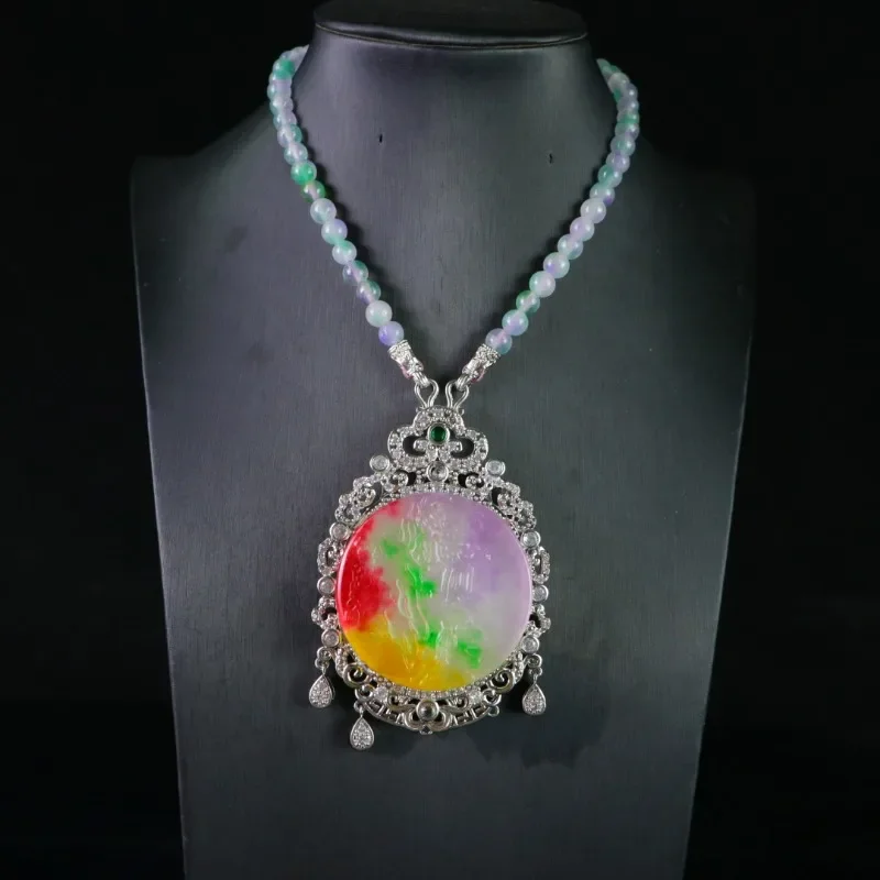 

Фирменный кулон из натурального ледяного пейзажа, классическое модное изысканное ожерелье, ювелирные изделия