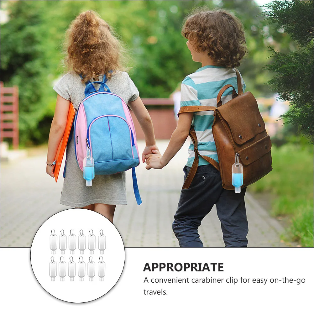 12 Stück Hakenflaschen, nachfüllbar, leere Reiseflaschen, praktische Aufbewahrungsbehälter für Shampoo, Gesichtswäsche, Handcreme, Tragen