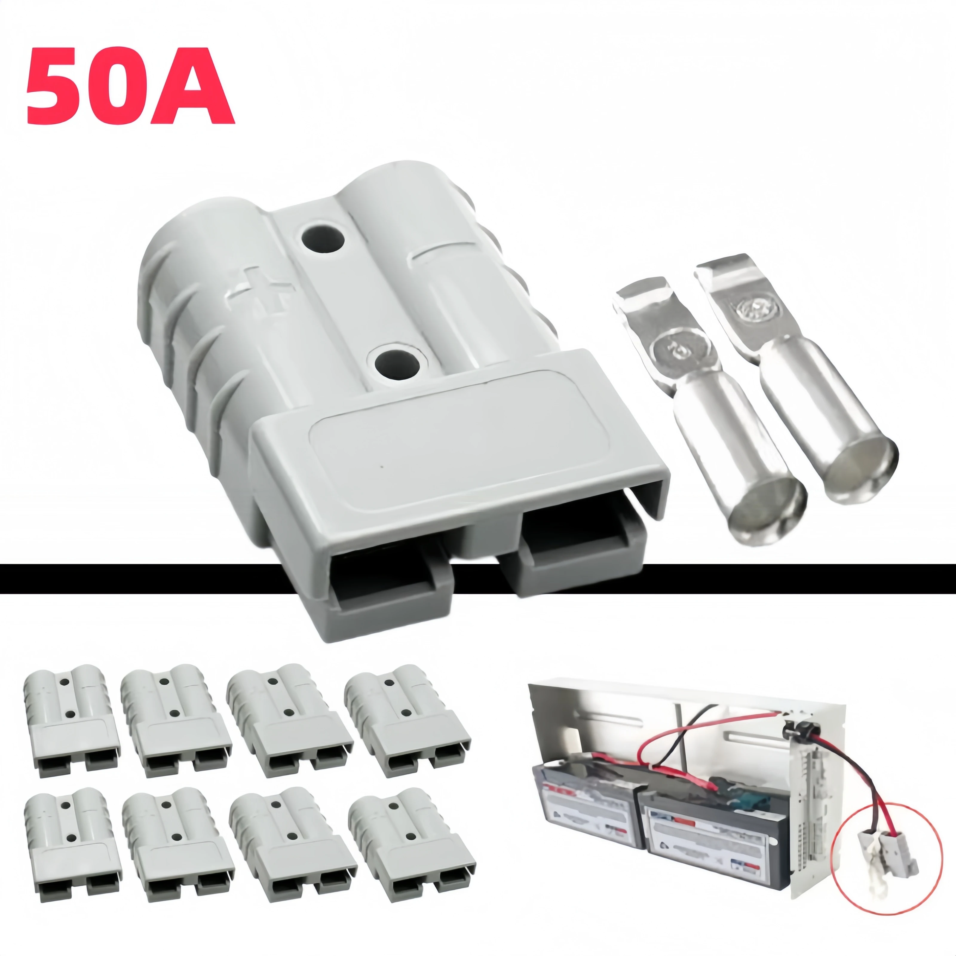 

10/5 Set Power Plug Connector 50A High Current Automotive Forklift Battery Tool Solar Charger Set Industrial DC Male Female