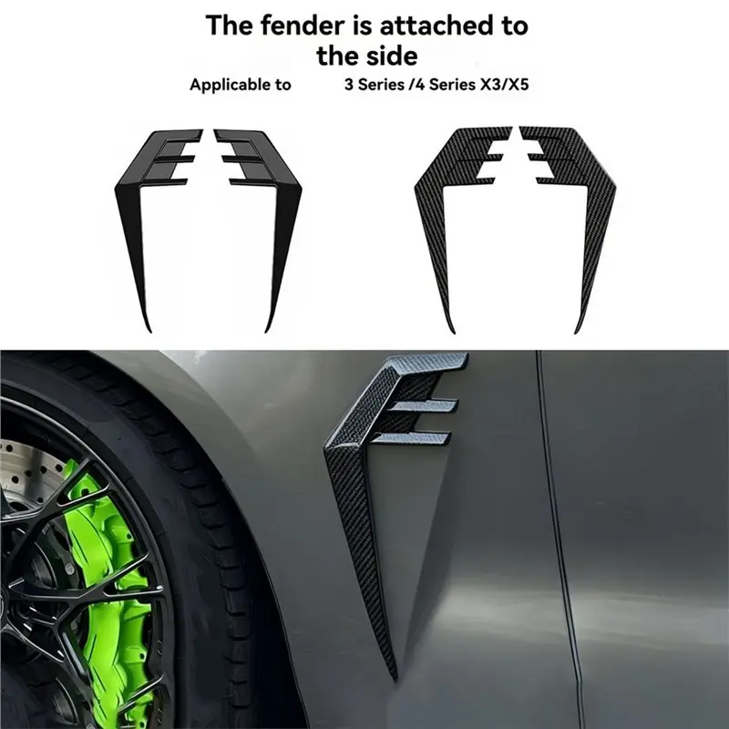 A54P-Car الجانب مدخل تنفيس الكسوة الخائن الجناح درابزين لسيارات BMW 3 Series 4 Series G22 G23 X3 X5 2020-التعديل الخارجي الكربون F