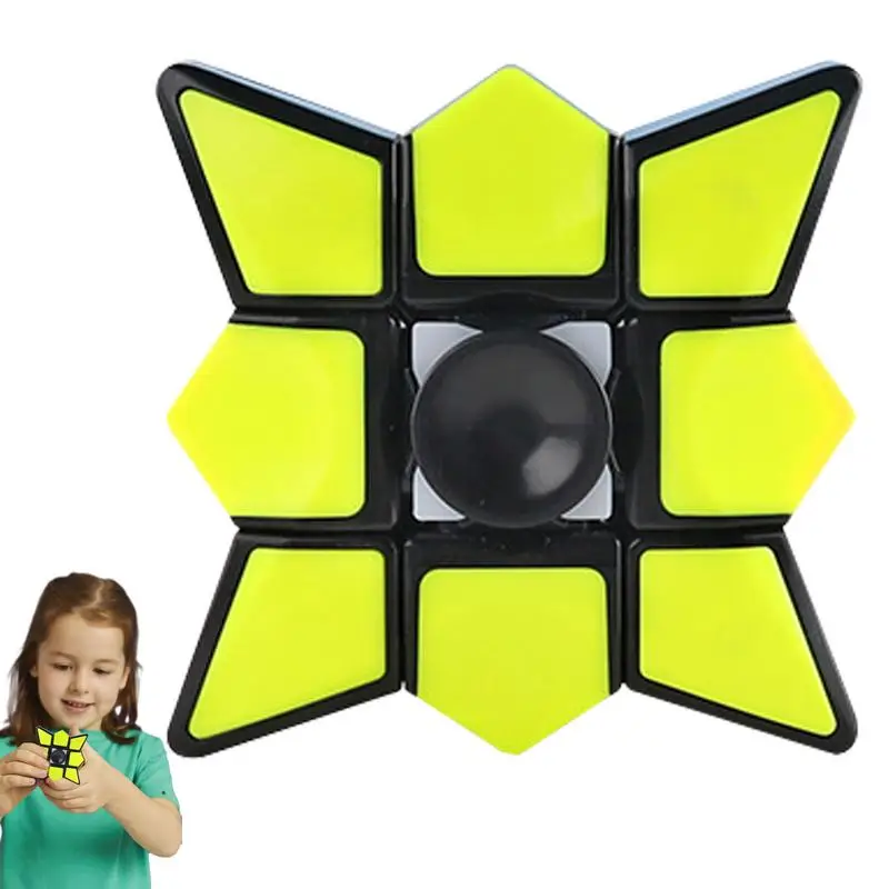 

Hand Spinner 2-in-1 Cube Spinner Rotating Toy Brain Teaser Puzzles Wear-Resistant Color Cube Toy For Classrooms Living Room