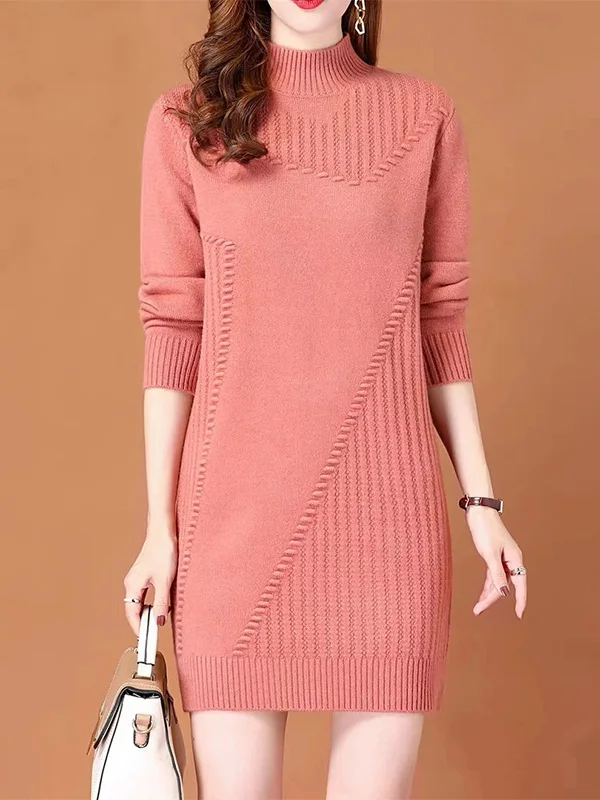 

Универсальный длинный вязаный свитер Sve Dr, повседневный универсальный осенне-зимний базовый свитер средней длины, женский удобный модный свитер