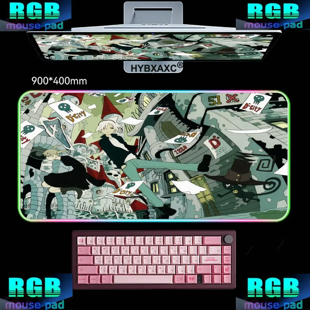 

RGB HD Anime S-Soul E-EaterS Mouse Pad Non-slip Rubber Gamer Balance Computer Mat Decoracion Deskmat Laptop Office Large XAXC
