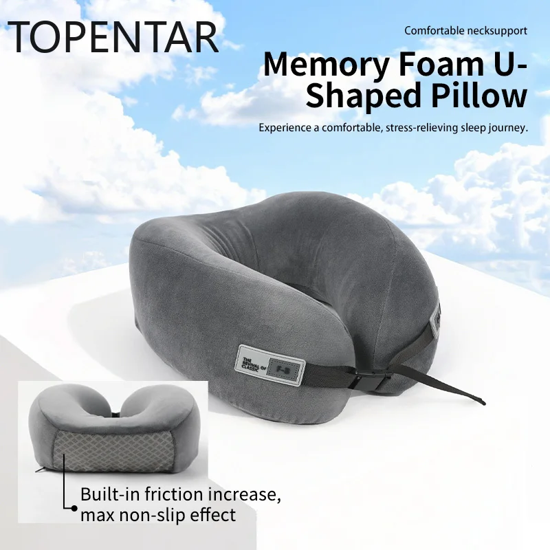 Soft Memory Foam U Shaped Travel Pillow with Skin-Friendly Washable Cover for Head Neck Support Flights Pillow Ergonomically