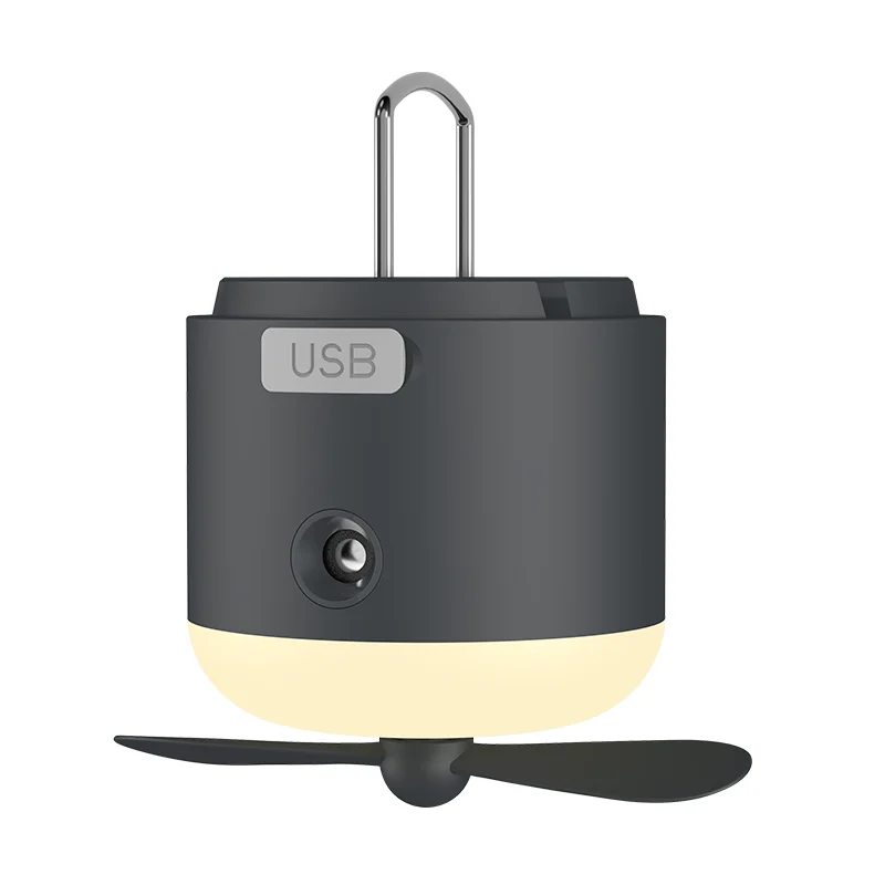 

Outdoor Tent Rechargeable Ceiling Fan with Light Emitting Diode Light USB Portable Camping Mini Fan Battery Powered