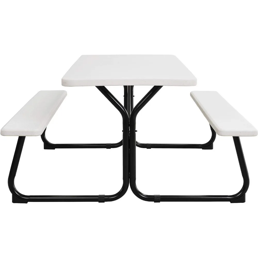 6' Plastic Picnic Table, Blow Molded Plastic, 72