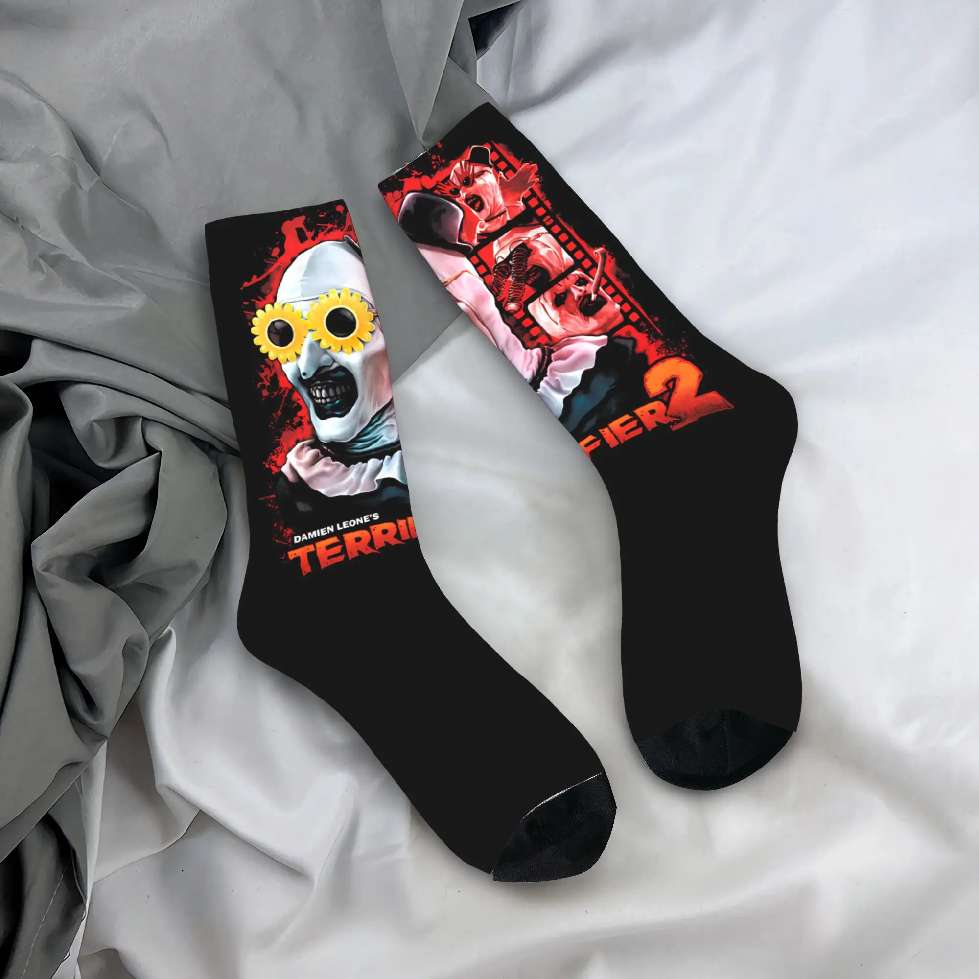 Terrifier  Socks Autumn Horror Movie Stockings Funny Women Men Comfortable Socks Custom Cycling Anti Skid Socks