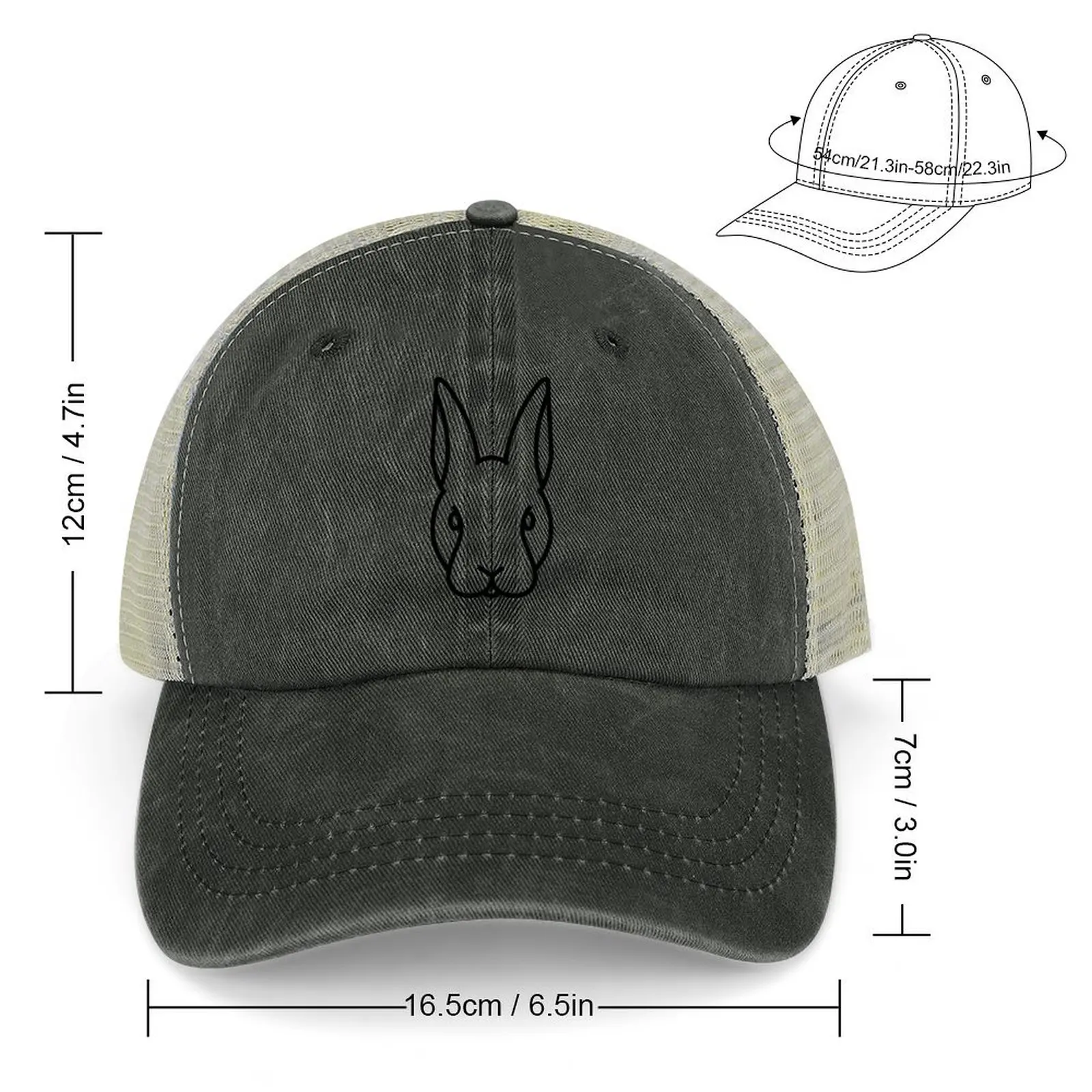 rabbits vector animal black Cowboy Hat Visor Mountaineering Beach For Man Women's