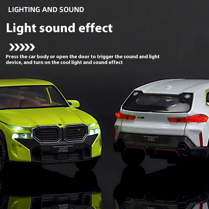 Véhicule SUV tout-terrain XM 1:32, alliage métallique moulé sous pression, modèle de voiture, son et lumière, Collection intérieure, cadeau décoratif pour boîte Firend