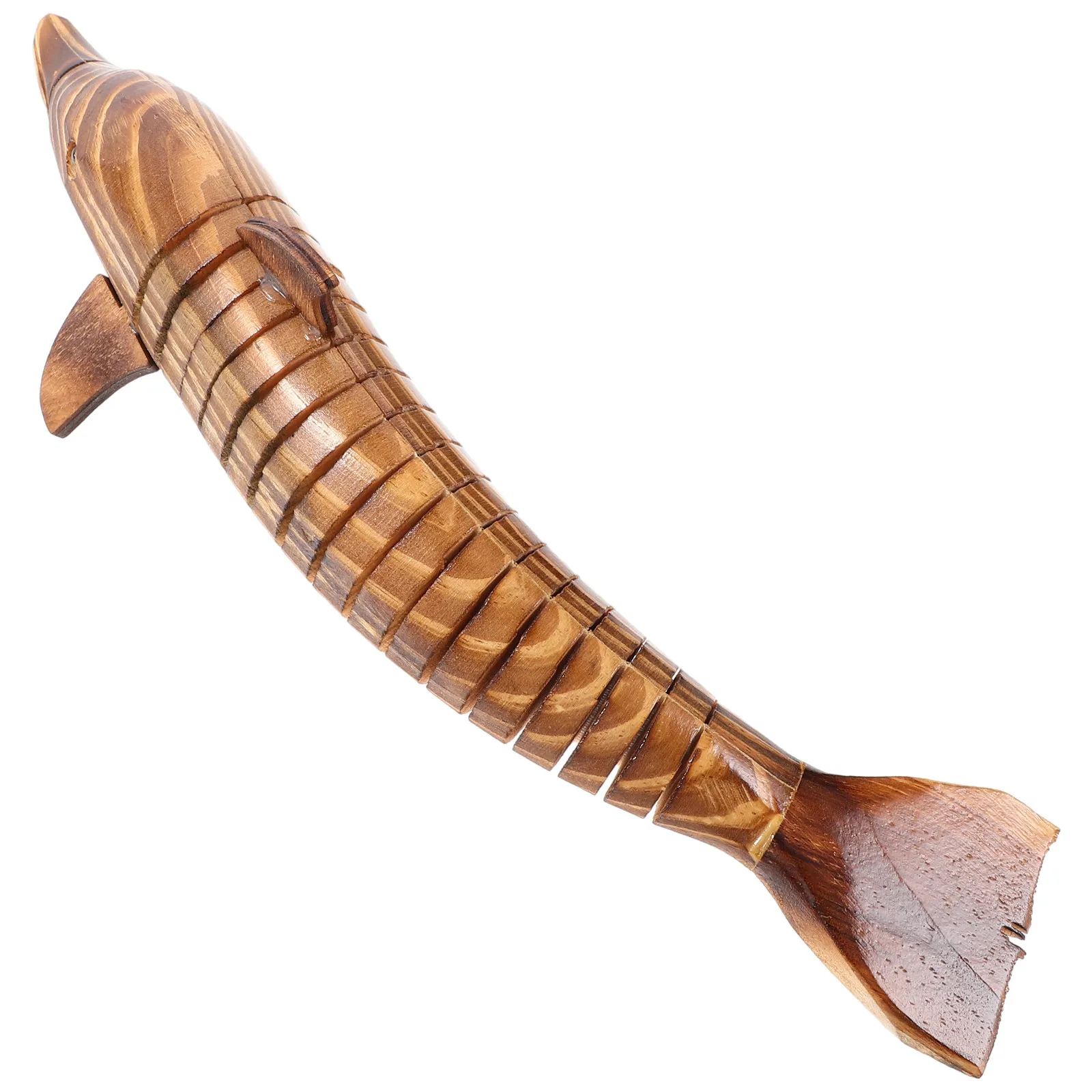 

Wood Dolphin Statue Wooden Sea Animal Sculpture Desktop Decoration Exquisite Craft Wood Dolphin Model