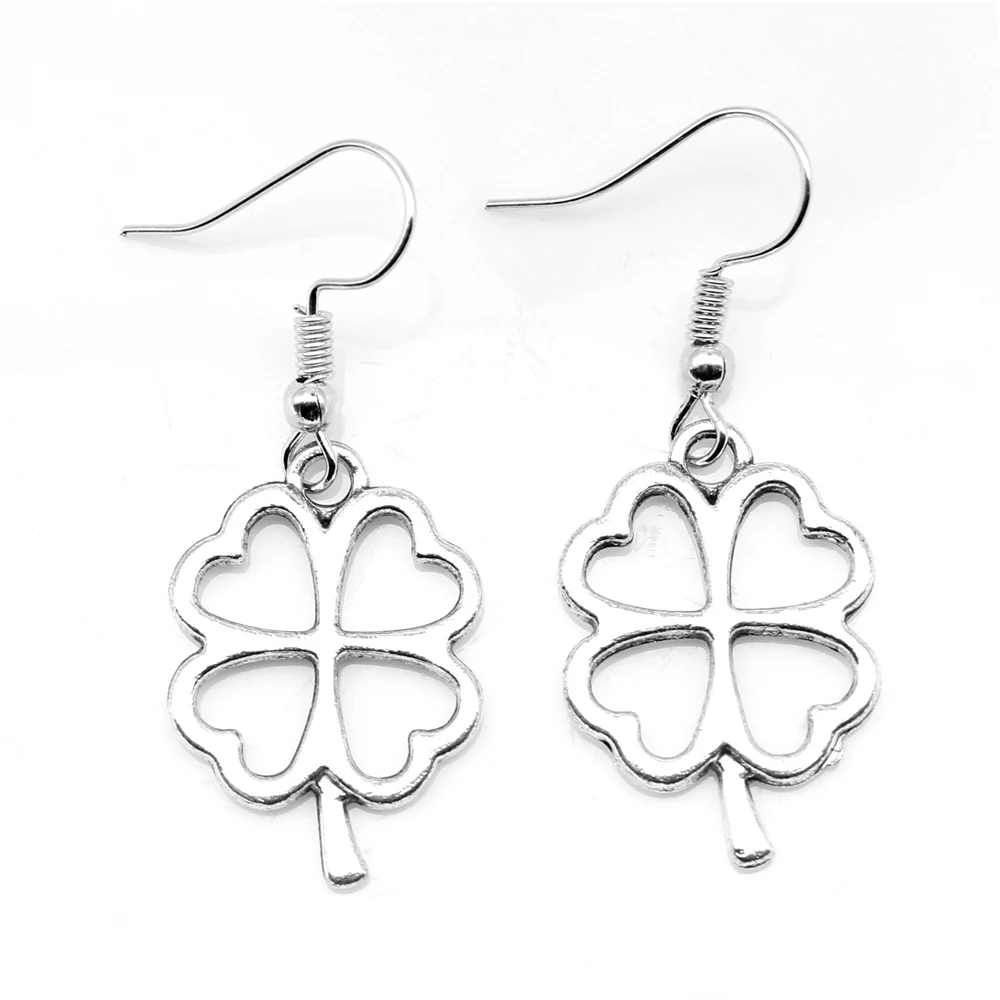 1 Pair Four-leaf Clover Earings Fashion Jewelry 2024 Women Jewelry 17x19mm