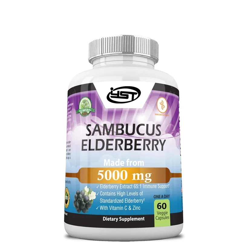 Sambucus elderberry 5000mg ultra concentrated 65:1 with vitamin C and zinc - Sambucus extract for immune support and defense