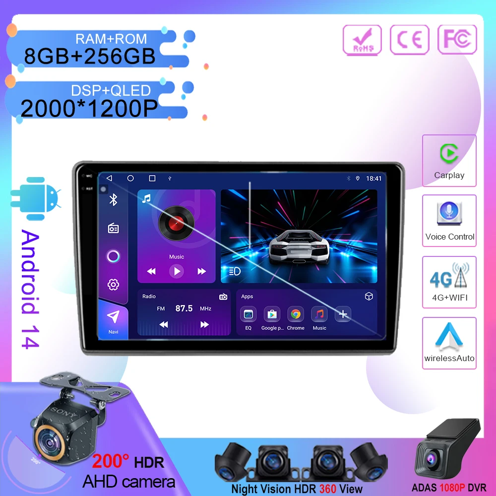Carplay Android 14 For Toyota Sai K10 2013 - 2017 Auto Radio Stereo Head Unit Multimedia Player Navigation GPS NO 2din DVD 7862