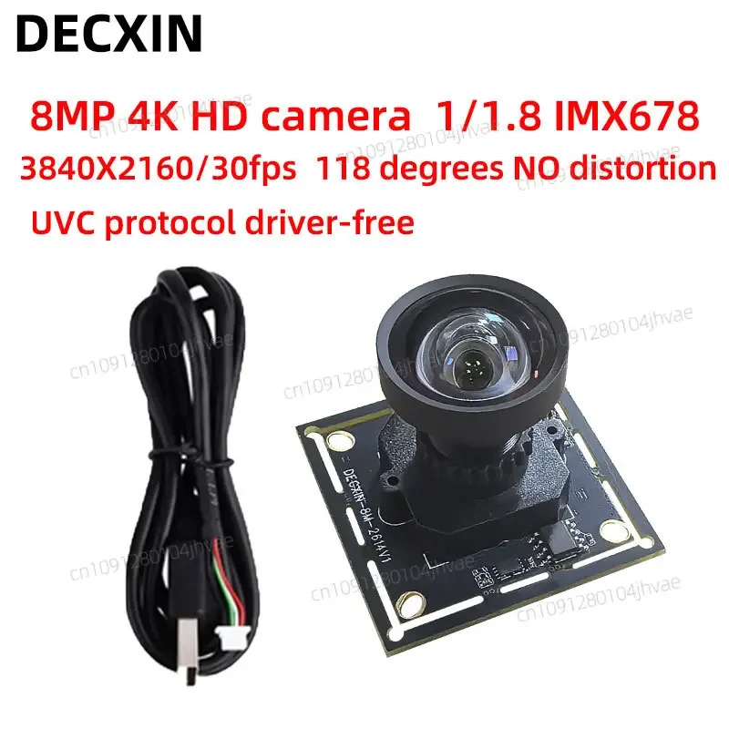 NEW 8MP USB Camera 4K HD 30-frame IMX678 Industrial Camera Module Industrial Computer Android Device Drive-free.