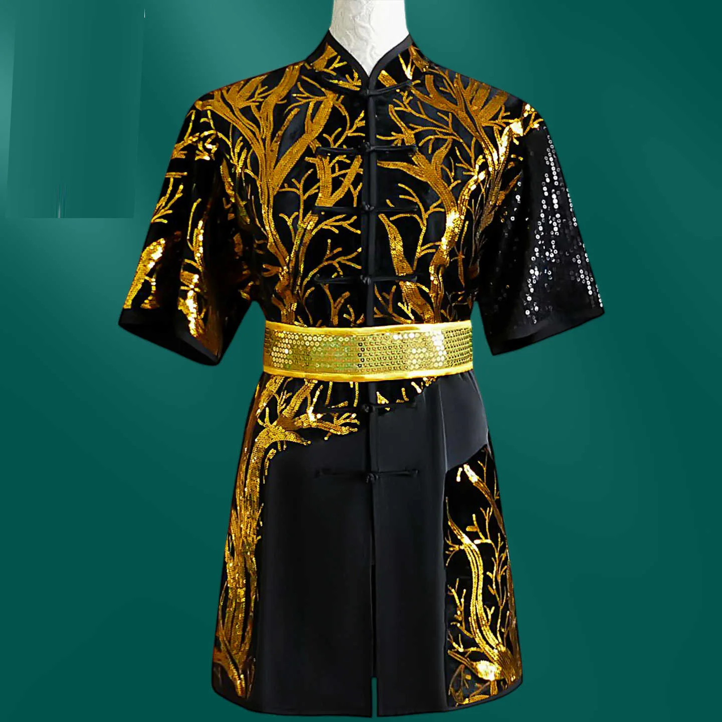 Black imitation silk short sleeves do not support returns, exchanges, or modifications