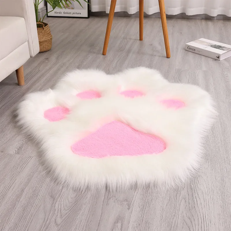 Faux Rabbit Fur Two-Color Cat Scratch Carpet Washable Blended Bedroom Sofa Floor Mat Skin-Friendly Soft Home Decoration for Gift