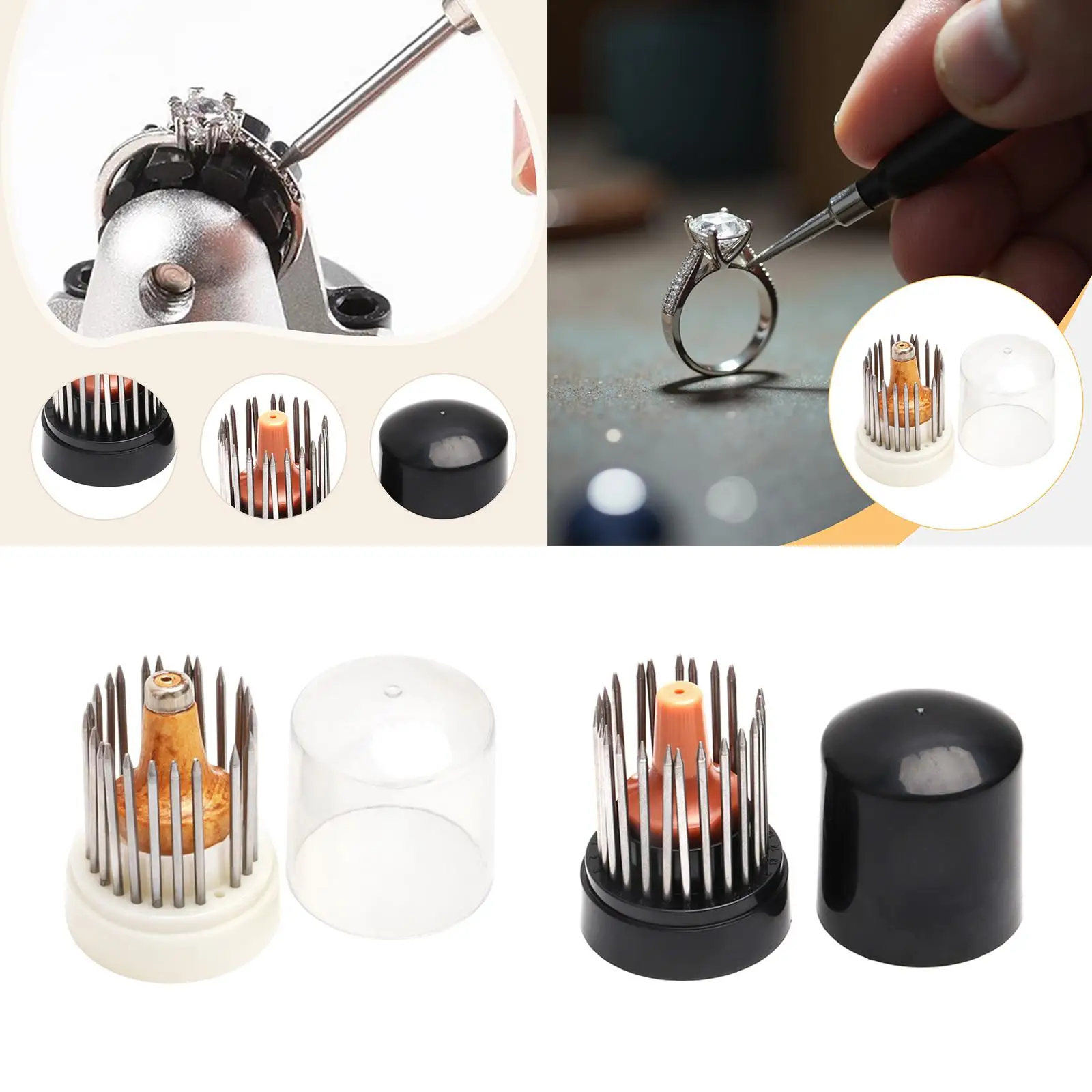 Professional Jewelry Making Beaders Set for Stone Setting Diamond Carving and Gem Engraving with 23 Pieces and Ergonomic Handle