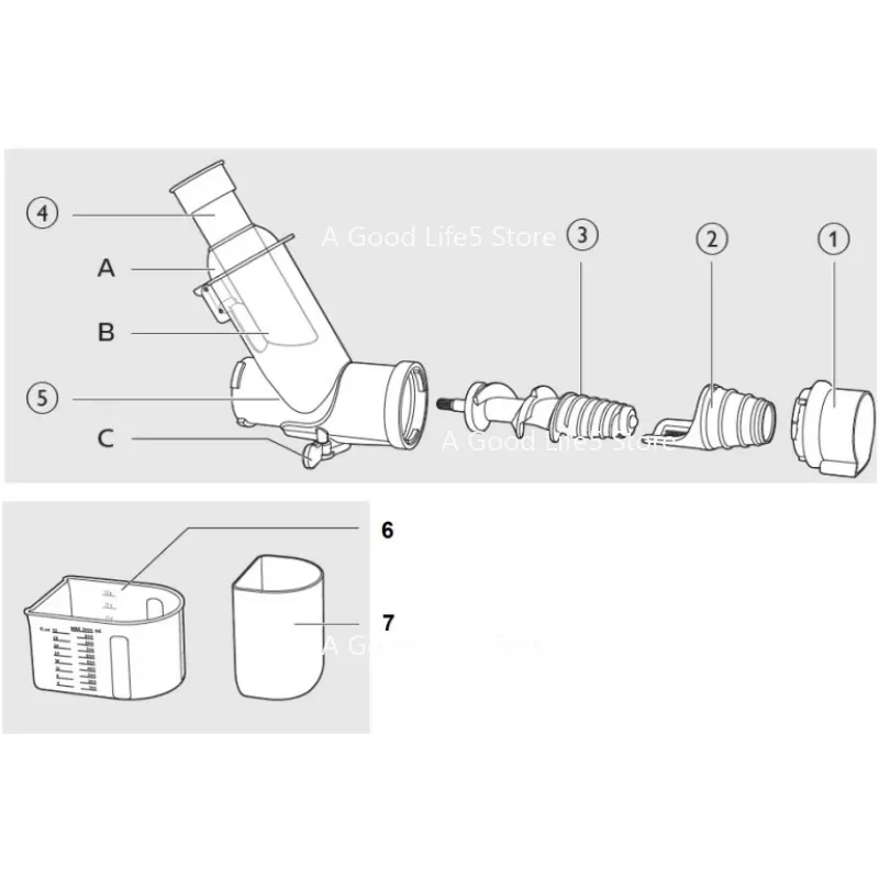 Apply To Juicer HR1888 1889 1886 1887 Juicing Screw, Shaft, Accessories