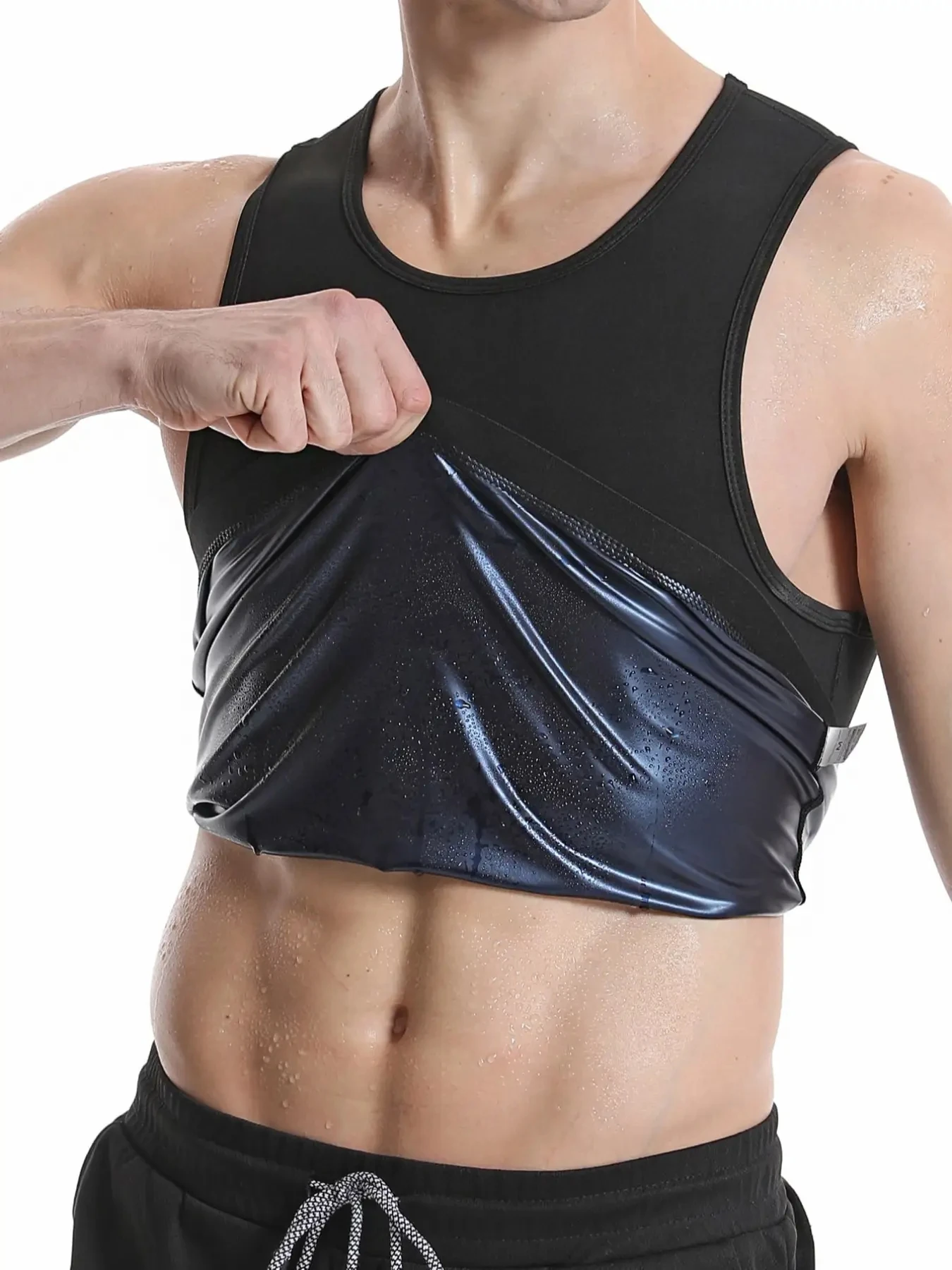 Camiseta de traje de Sauna para hombre, chaleco de compresión de sudor que captura el calor, Top moldeador, entrenador de cintura moldeador versátil