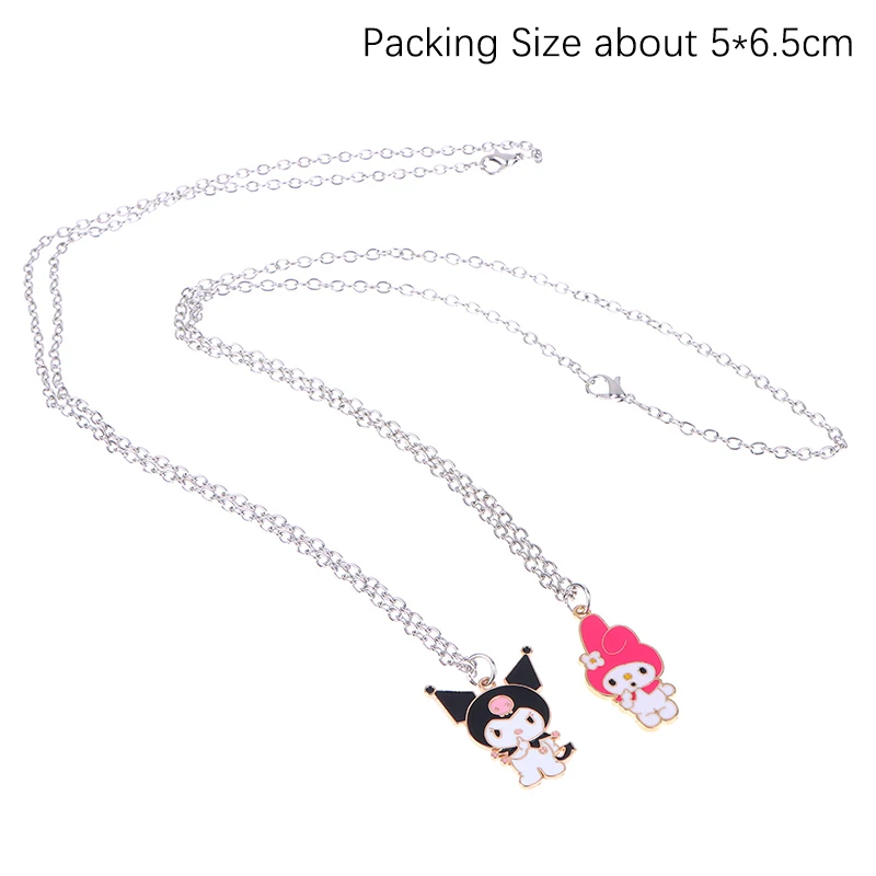 1Pc Anime Sanrio Figure Necklace Kuromi My Melody Cartoon Metal Necklace Pendant Kawaii Women Girl Party Birthday Jewelry