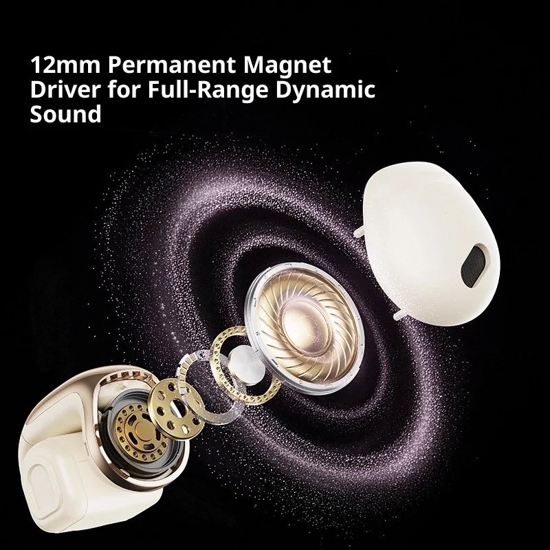 XISEM 플룸 오픈 이어 클립 헤드폰, 하이파이 DSP, 0.06초 게임 지연, 소음 감소, 방수, 긴 배터리 수명