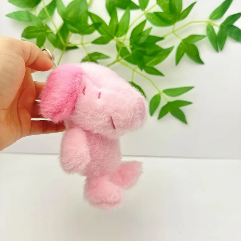 2025 novo dos desenhos animados 15cm snoopy filhote de cachorro chaveiro pingente brinquedo de pelúcia boneca mochila chaveiro boneca presente para meninos e meninas