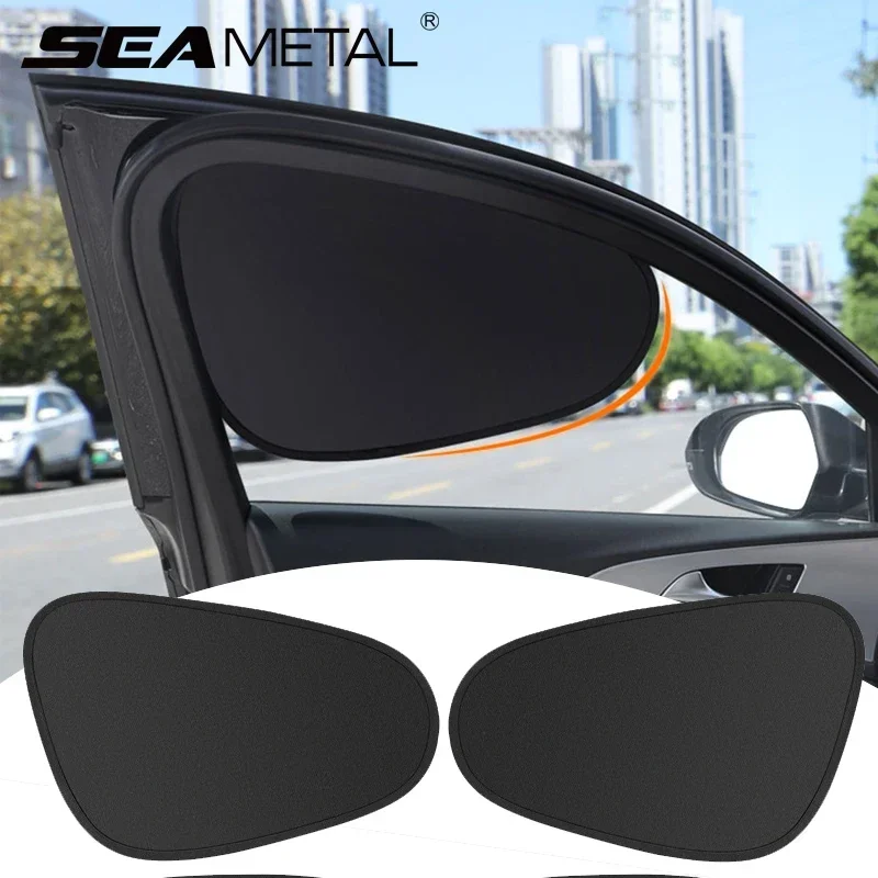 2pcs Universal Car Window Screen Door Covers Side Window UV Sunshine Plate Shade Mesh Mosquito Net Protection Film Accessories