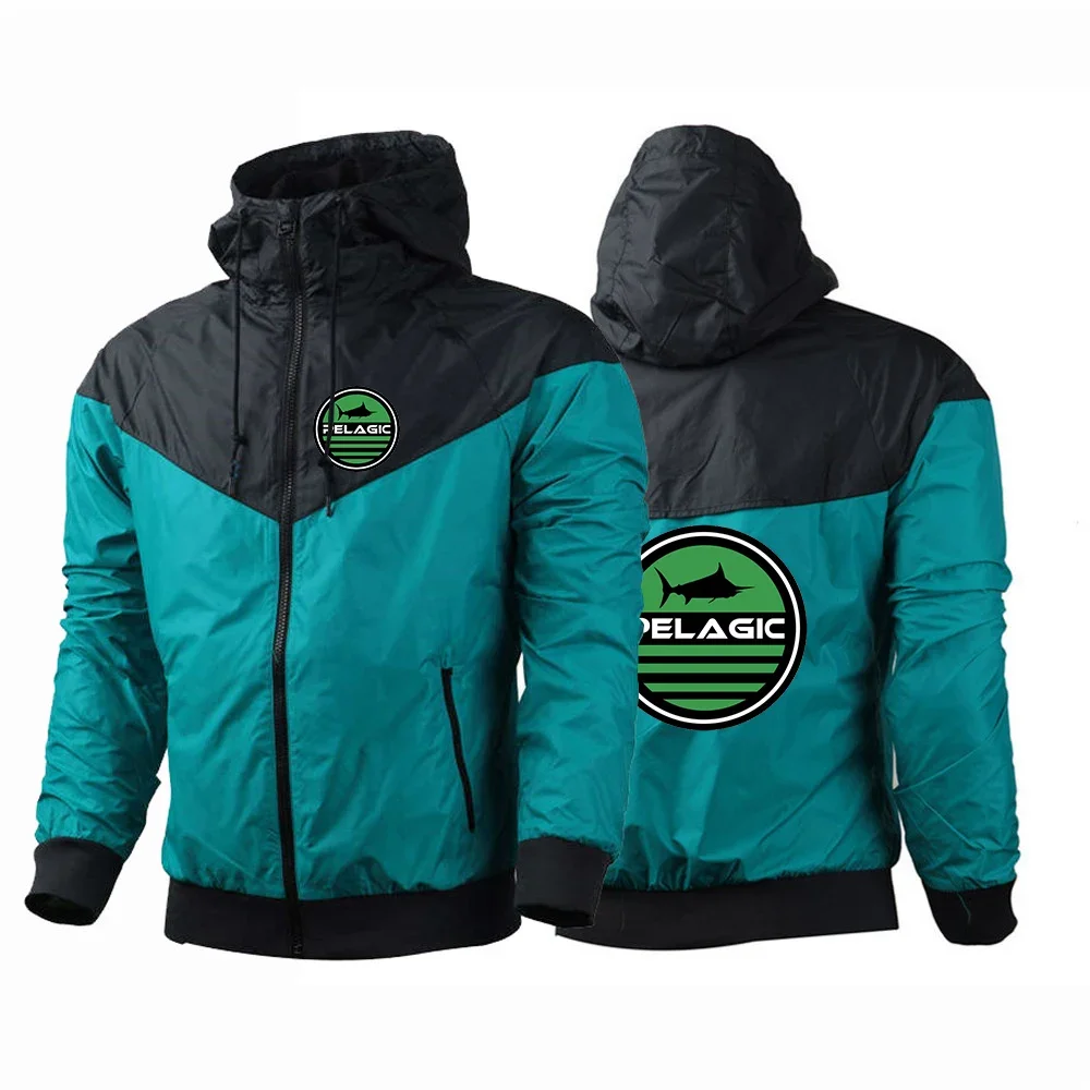 

Pelagic Fishing Logo 2024 New Men Five Colors Windproof Casual Hooded Windbreaker Sweatshirts Spring Autumn Fashion Jacket