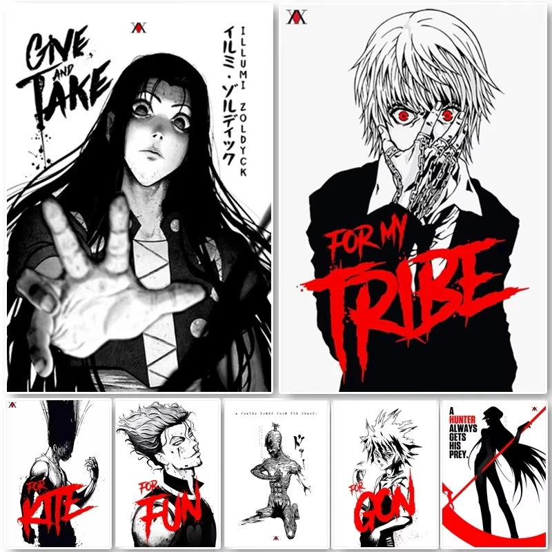 Killua Zoldyck Kurapika Gon Freecss Anime Hunter X Hunter carteles Hisoka lienzo pintura dibujos animados pared arte imagen decoración del hogar