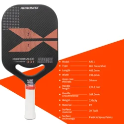 Rakieta termoformowana Pro Pickleball, zgodna z USAPA, powierzchnia teksturowana grafitem, wiosło z włókna węglowego 3K Twil, 20 mm