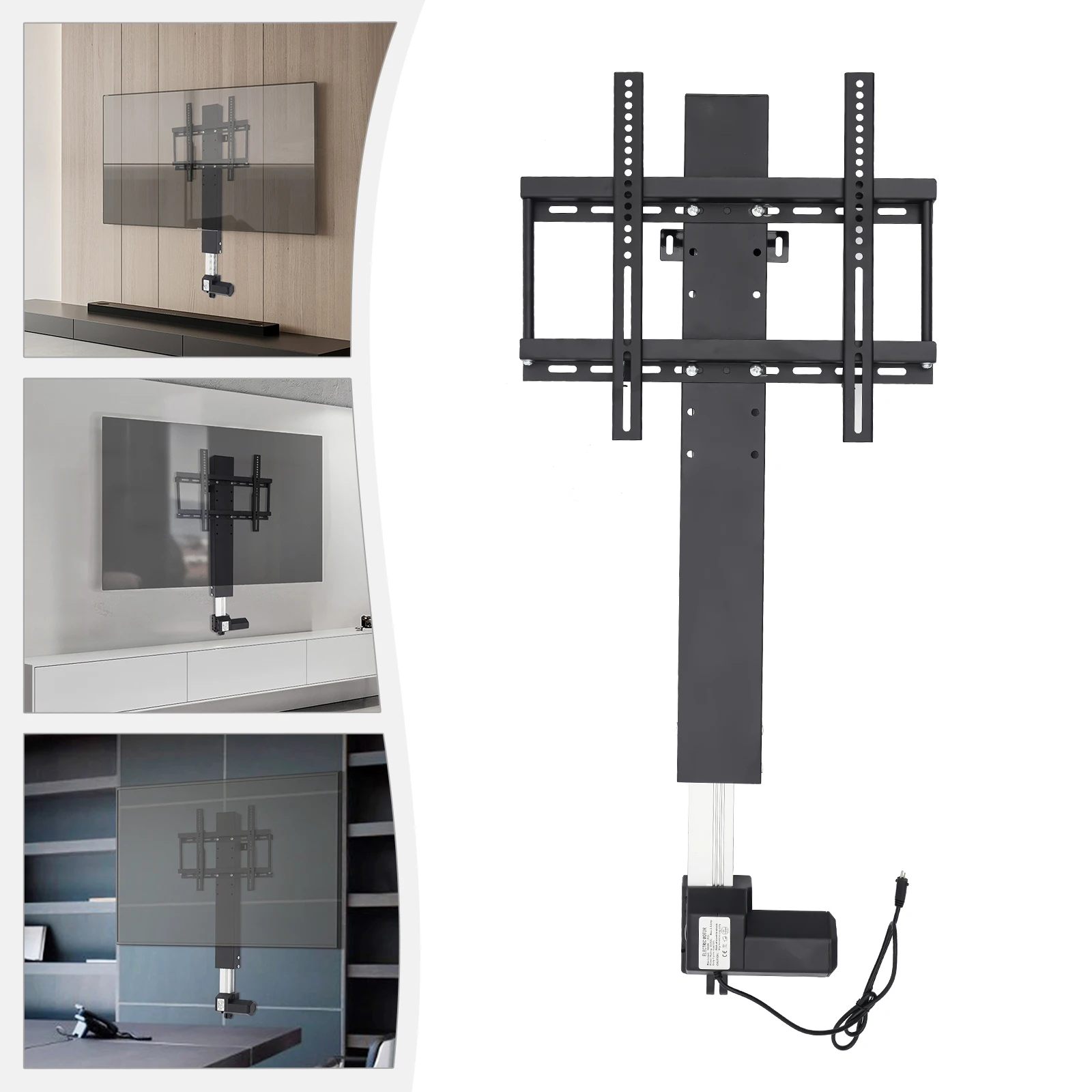 700mm Remote Control Electric TV Lift Mount for 26-57 Inch TVs 38.58-66.14 Inches Height Adjustable Aluminum Alloy TV Stand