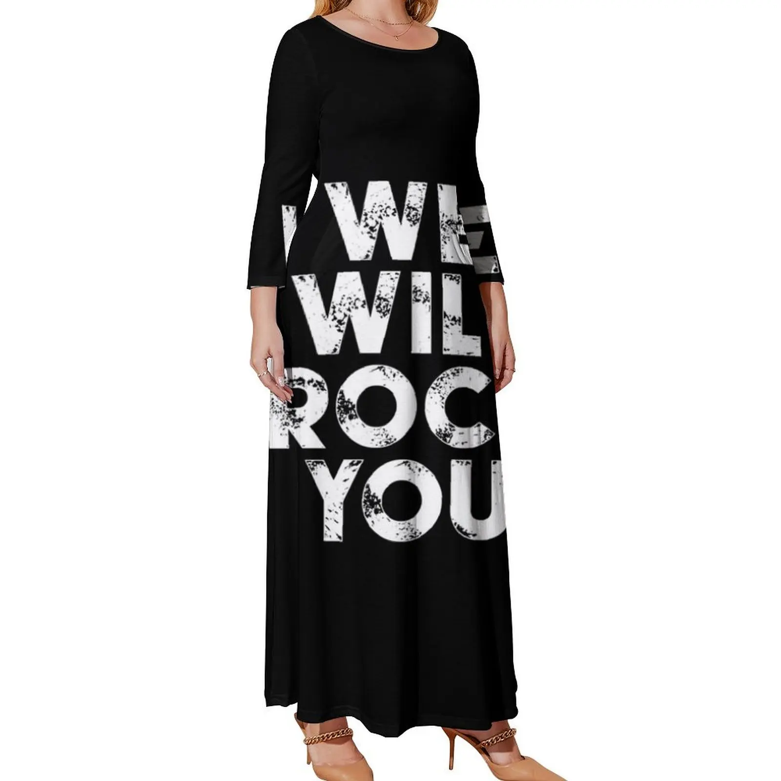 

We Will Rock You Long Sleeved Dress women's clothing korea stylish Woman clothes