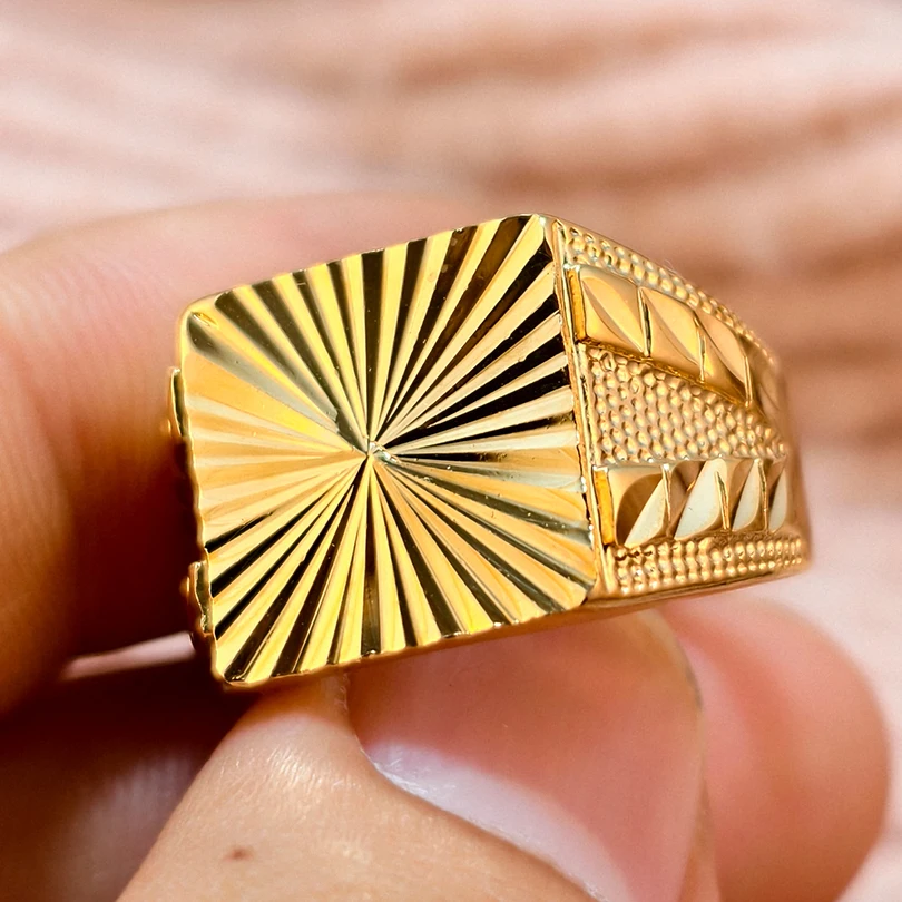 

Dubai African Gold Color Rings For Man Women Wedding Big Ring Gifts