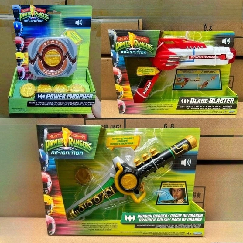 

Аниме-игрушка POWER RANGERS Blade Blaster Dragon Power Gun, модель-трансформер со звуком и светом, коллекционные украшения, подарки для детей