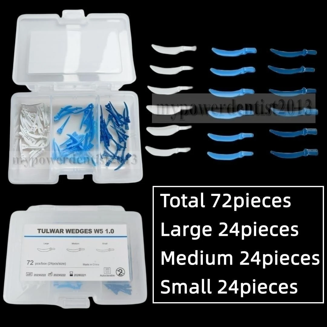 

72Pcs L/M/S Dental TULWAR WEDGES R6 Style Diastema Matrix System Refill Wedg