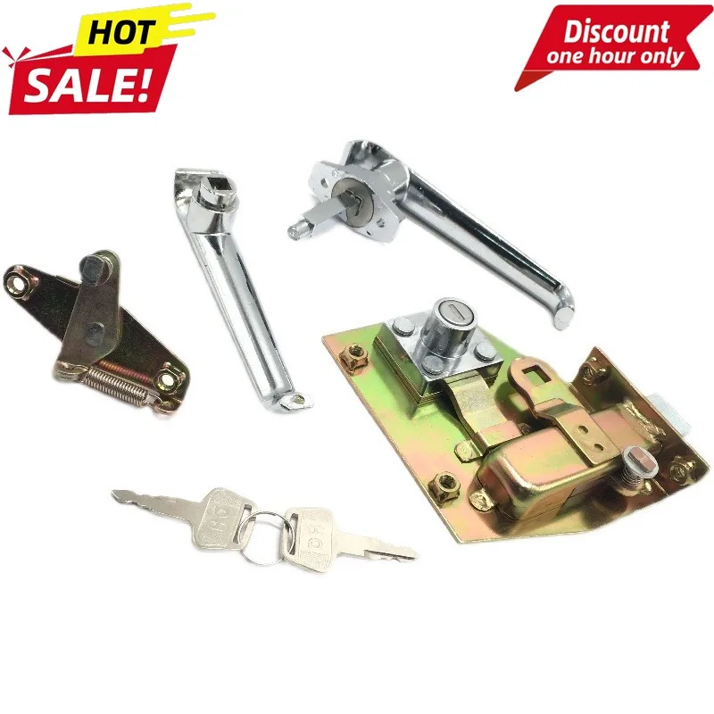 

For Kato HD250 450 700 Cab Door Lock Assembly Inner Handle Outer Handle Lock Block Excavator Accessories