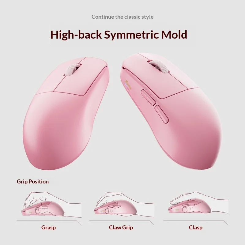 Scyrox V8s V8 Wireless Gaming Mouse Lightweight 8K 3950 High Back Symmetrical Pink For Small Medium Hands Claw Grip Palm Grip