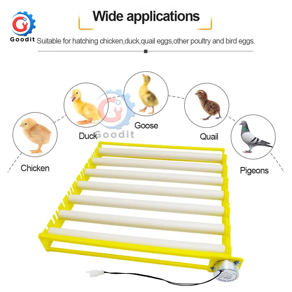 360° Automatic Rotary Egg Turner Roller Tray Eggs Incubator Accessories Roller Pattern Egg Turner Tray 42/56/156 eggs 220V Kits