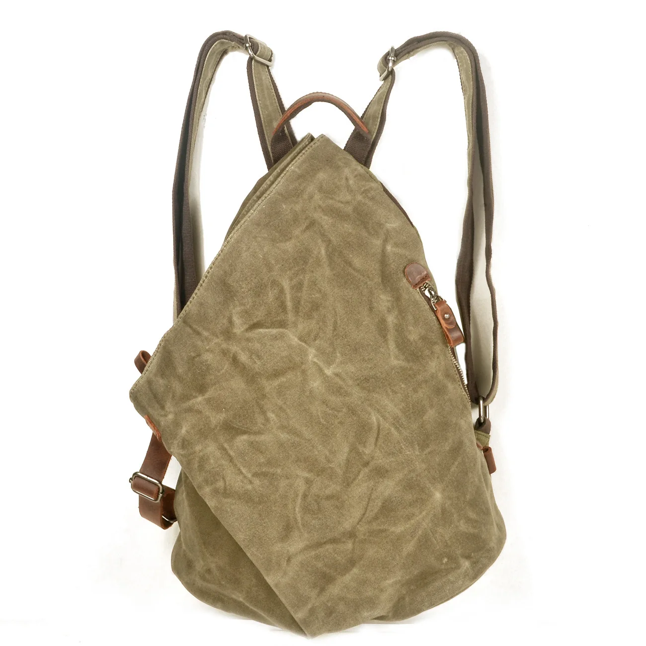 Wodoodporny męski plecak retro oprzyrządowanie Retro torba płócienna z wosku olejowego może khaki mężczyźni ze skórzanym plecakiem podróżnym na zewnątrz