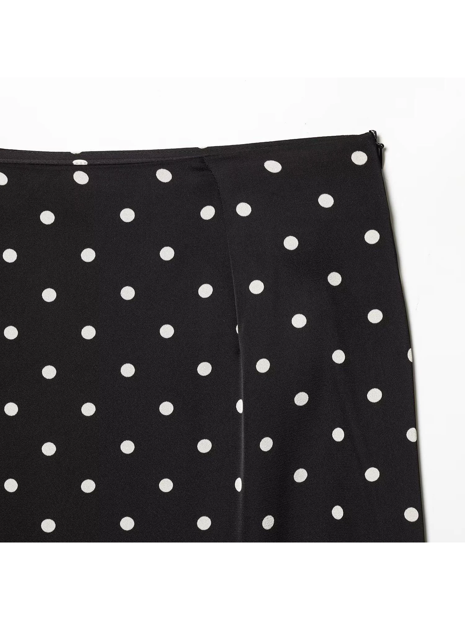 Women Black Gothic Emo Long Skirt Vintage Y2k Polka Dot Skirt Harajuku Korean Style Patchwork Skirts 2000s Clothes Summer 2026