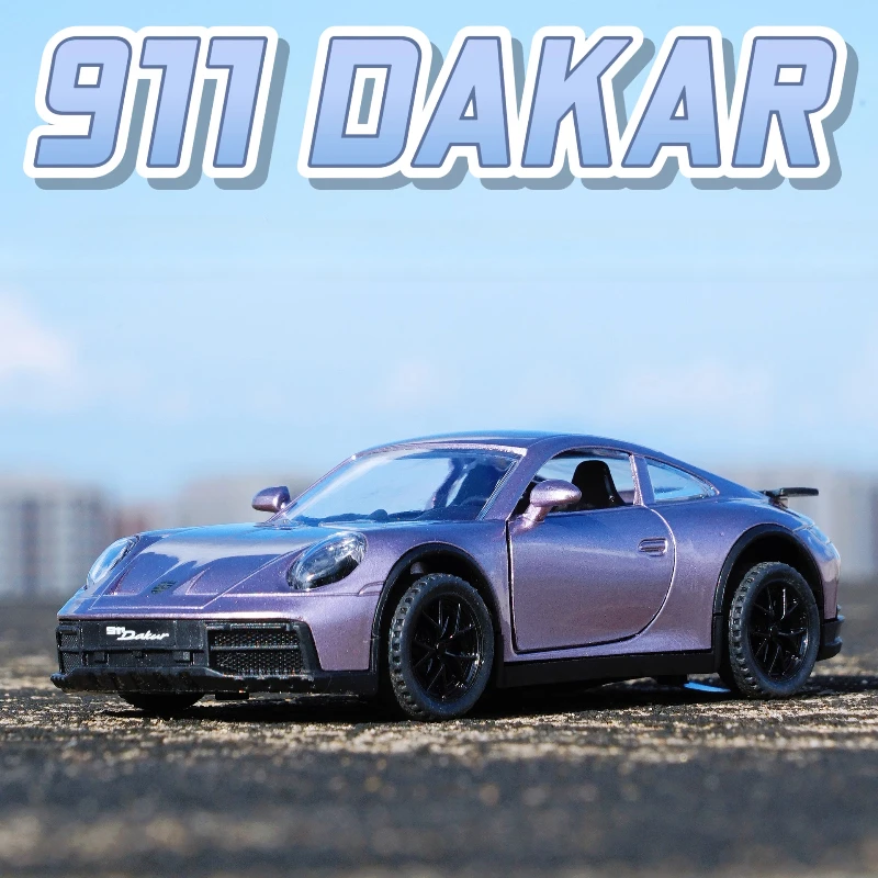 

1:32 911 Dakar Alloy Sports Car police car Model Diecast Metal Toy Racing Car Model Simulation Sound Light Childrens Gift