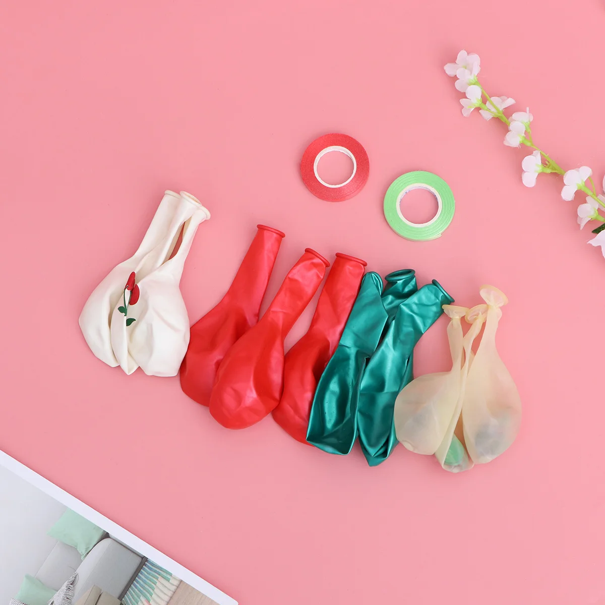 

14pcs Fruit Latex Balloon Set 12Inch Cherry Print Shining Decor For Birthday Party Wedding Holiday Gathering Supplies