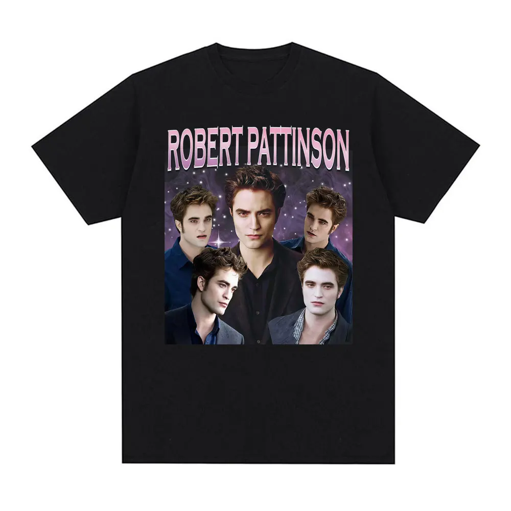 Twilight Collection Robert Pattinson 90s Retro T-shirt for Men and Women, Harajuku Summer Print 100% Pure Cotton T-shirt