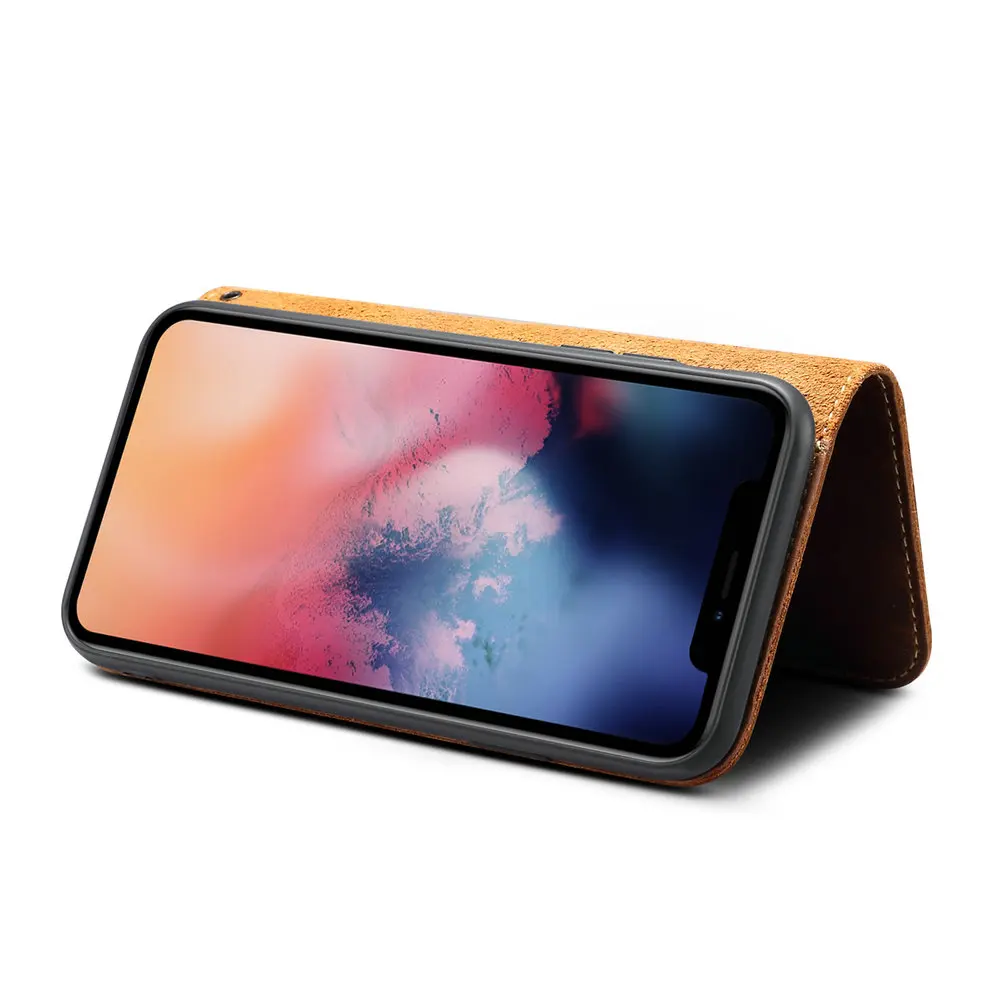 Dla iPhone 14 13 5G prawdziwy skórzany pokrowiec iPhone13 Mini odwróć pokrywa portfel pasek książka powłoki iPhone 12 Pro Max 11 Xs X Xr 7 Plus 8 SE