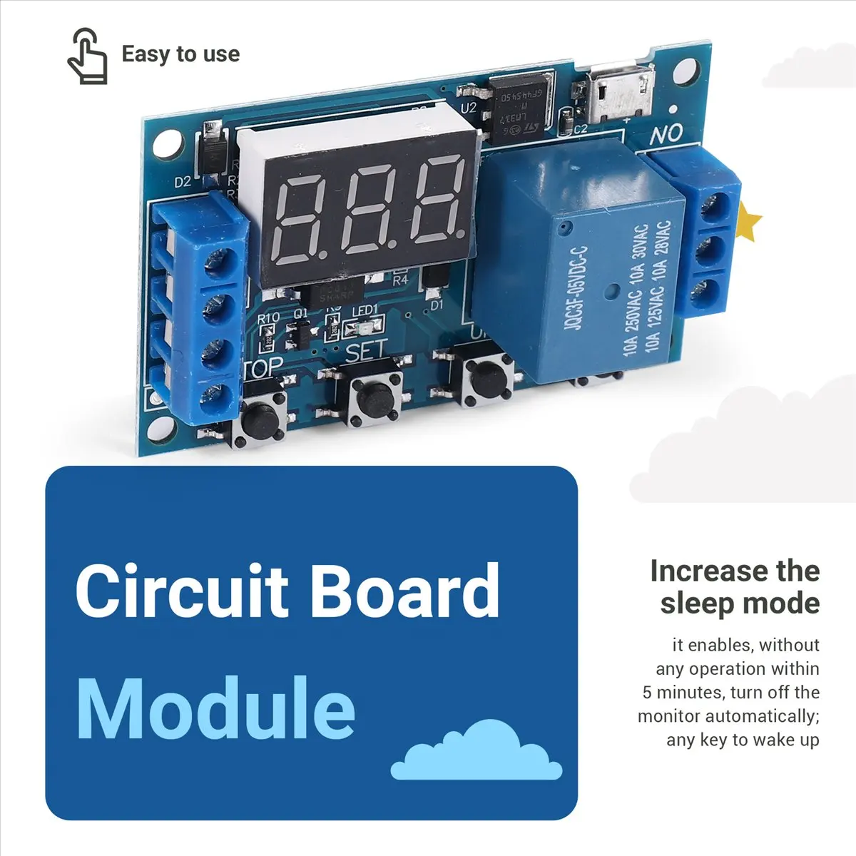 ~AT463 Arrival--521 Digital Time Delay 1 Way Relay Trigger Cycle Timer Delay Switch Circuit Board Timing Control Module