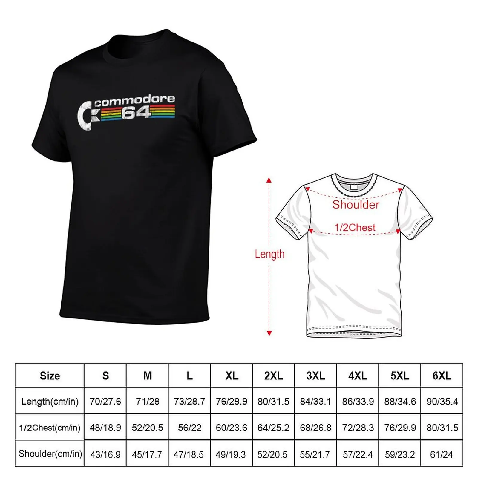 Commodore 64 retro logo T-Shirt All Match Basic Short Sleeve Top