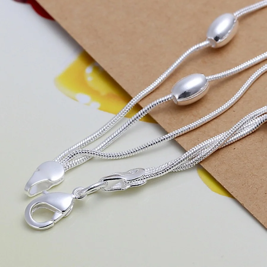 Fashion Design Product Beautiful Silver Color Jewelry High Quality Bracelet Bead Chain Women Lady Wedding image 3